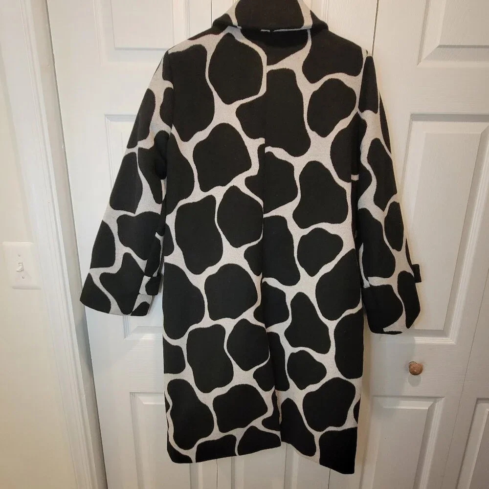 ANN TAYLOR Wool Blend Giraffe Print Mac Coat - Picture 9 of 14
